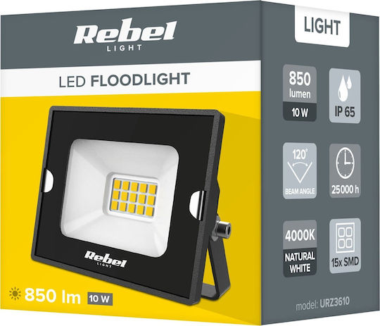Rebel Waterproof LED Floodlight 10W Natural White 4000K IP65