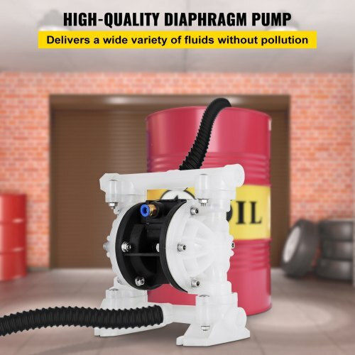 Vevor Air Diaphragm Pump 7gpm 100psi Polypropylene 1/2" Inlet & Outlet Ybgmbqby4-1500001v0