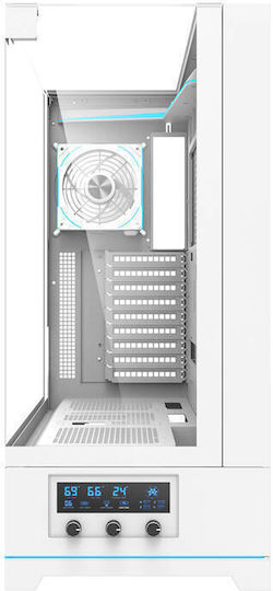 Darkflash DY450L PRO Gaming Middle Tower Carcasă Calculator cu Fereastră Laterală și Iluminare RGB Alb