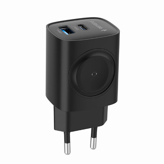 Gembird с USB-A порт и USB-C порт 20W Power Delivery / Quick Charge 3.0 Черен (2-in-1)