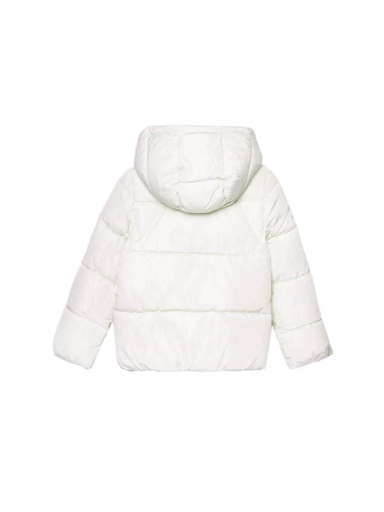 Guess Kids Quilted Jacket with Hood Cream White