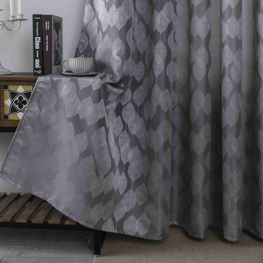 My Home Luxury Κουρτίνα με Τρουκς Γκρι 280x260εκ.