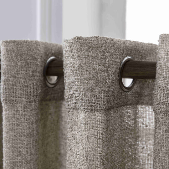 My Home Luxury Curtain With Brown Grommets 270x275cm
