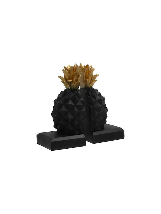 Polyresin Bookends Fylliana Pineapple Black-Gold Color 9x9x19cm