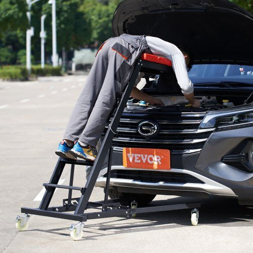 Vevor Automotive Reclining Ladder Adjustable Height 400 Lbs Heavy Duty Folding Car Repair Fdjxctyhxhx4d070nv0