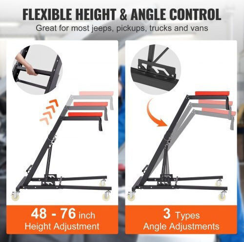 Vevor Automotive Reclining Ladder Adjustable Height 400 Lbs Heavy Duty Folding Car Repair Fdjxctyhxhx4d070nv0