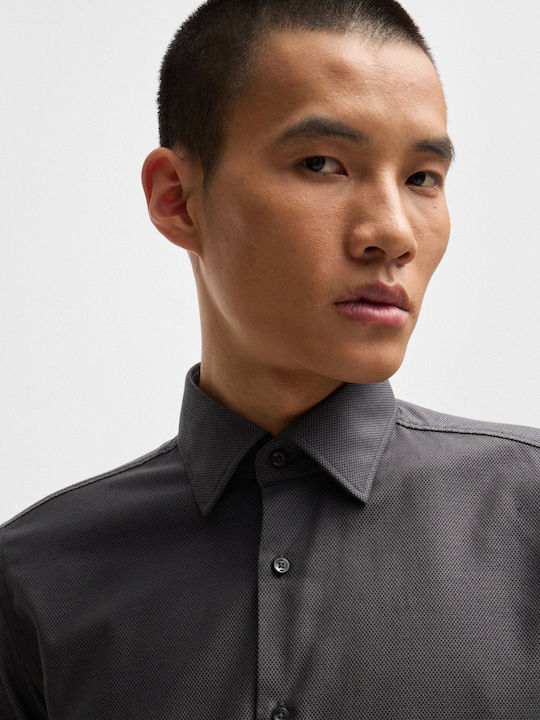 Hank Long-sleeved Cotton Shirt Dark Grey