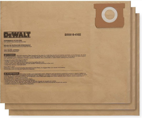 DEWALT Staubsaugerbeutel 3Stück Kompatibel mit Staubsauger DeWalt