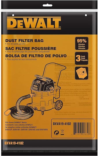 DEWALT Σακούλες Σκούπας 3τμχ Συμβατή με Σκούπα DeWalt
