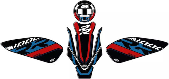 Gpk Σετ 3d Προστατευτικά Ρεζερβουάρ Bmw M1000rr 2024-2025 Μαύρο-κόκκινο-μπλε