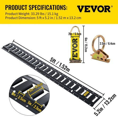 Σετ Δεσίματος Vevor E Track 30 Τεμ 5ft Ράγες & Αξεσουάρ Ασφάλισης Φορτία Μοτοσυκλέτες & Ποδήλατα Hspse5ft28pcsyvr0v0