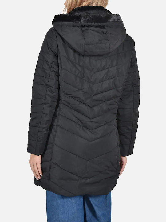 Castor Women's Lifestyle Jacket for Winter with Hood BLACK