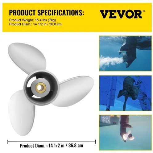 Vevor Boat Propeller 14.5"x21" Volvo Penta Sx 3 Blades 19 Teeth Right-Hand Clxjy31412x211drfv0