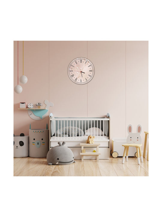 Wall Clock Living Room Kitchen Home Decoration Delicate Flowers 30cm