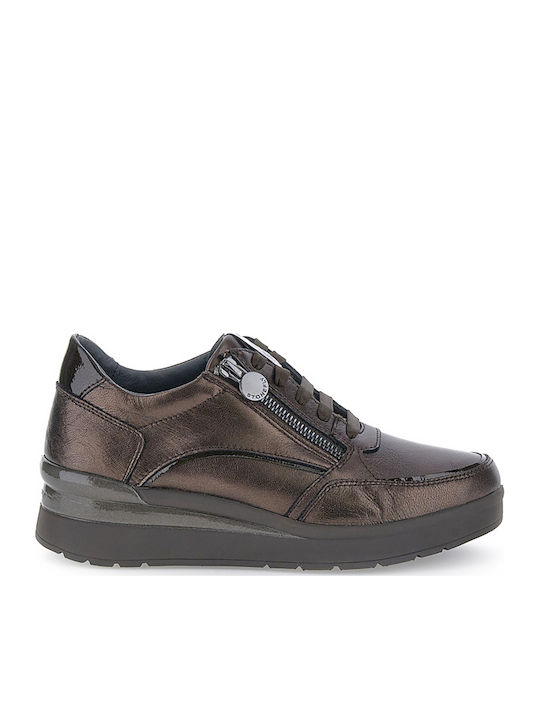 Laminated Γυναικεία Ανατομικά Sneakers Fern Brown
