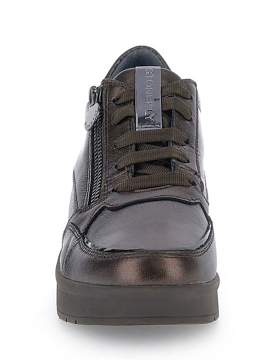 Laminated Γυναικεία Ανατομικά Sneakers Fern Brown