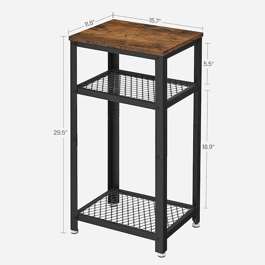 Rechteckig Beistelltisch Metall Braun B45xT35xH75cm