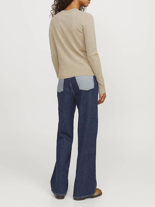 Women's Knitted Cardigan with Buttons Beige