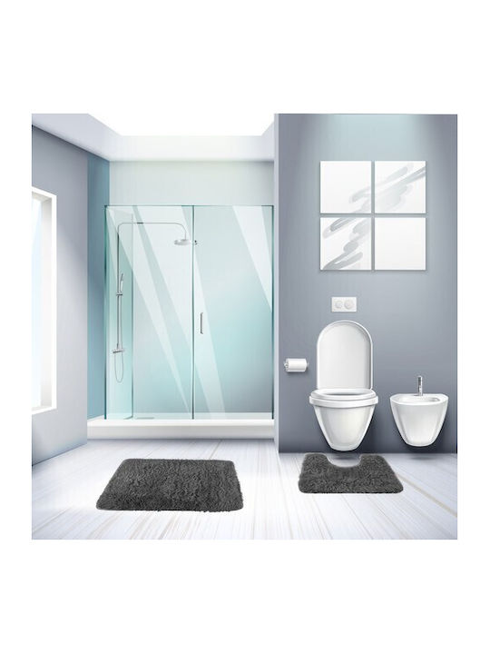 Bathroom Mat Set Gray Ruhhy 24353