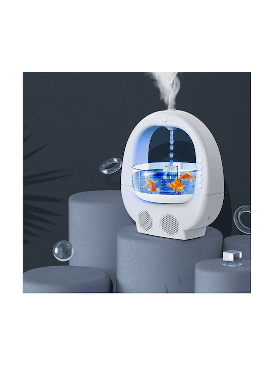 LED Aromatherapie-Diffusor Luftbefeuchter Mini Aquarium Lautsprecher mit Timer Mehrfarbig 700ml t02115891