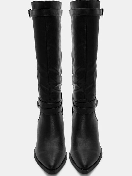 Women's Boots Cowboy with High Heel Black