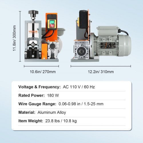 Vevor Automatic Wire Stripper with Length 299.72mm Electric