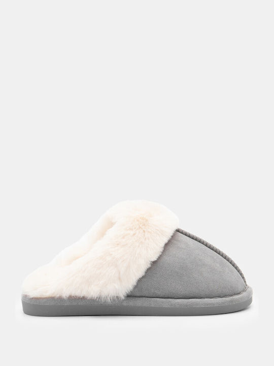 Luigi Women's Slippers with Fur Gray