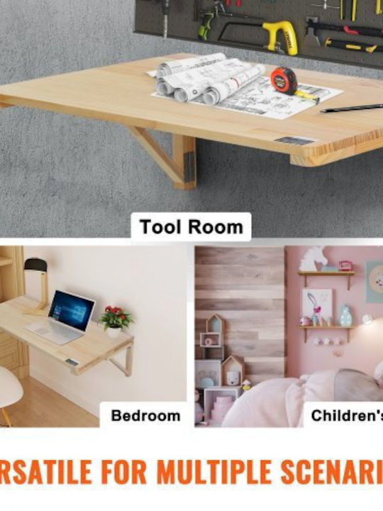 Desk made of Solid Wood Beige 80x60cm