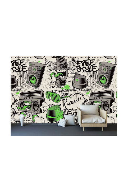 Youth Room Wall Mural Graffiti Music Colorful Graphics 260x390