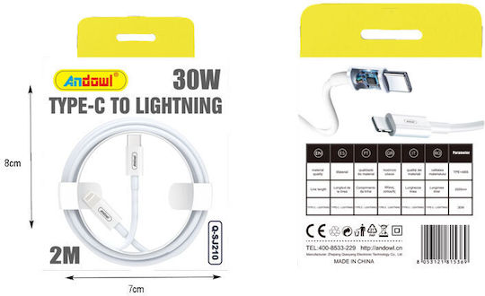 Andowl USB-C to Lightning Cable 30W 2m