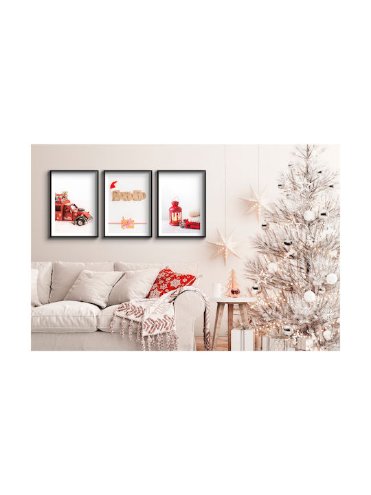 Wandposter Weihnachtslaterne Retro Weihnachtsdekorationen 3x30x40