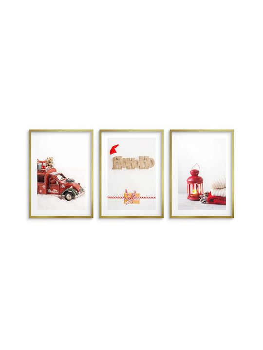Wandposter Weihnachtslaterne Retro Weihnachtsdekorationen 3x30x40