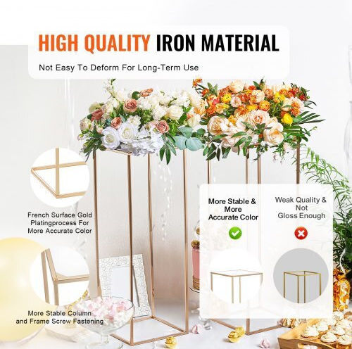 Vevor Pot Stands Metal Gold 28cmx28cmcm. 10pcs