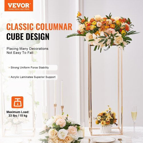 Vevor Pot Stands Metal Gold 28cmx28cmcm. 10pcs