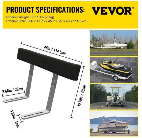 Vevor Boat Trailer Guides 48" Carpeted Cover Ctcdgxycdkb4843pwv0