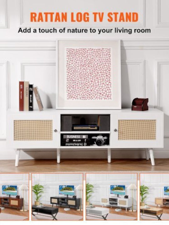 TV Stand White M140xD50xH50cm Vevor