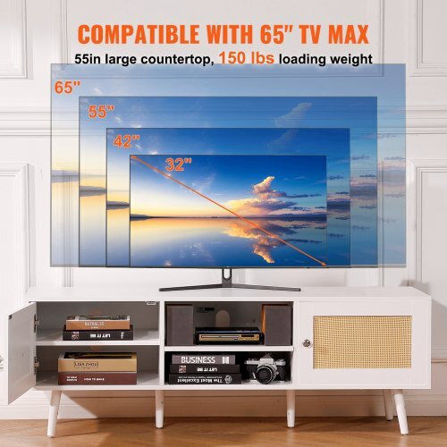 Έπιπλο Τηλεόρασης Λευκό Μ140xΠ50xΥ50cm