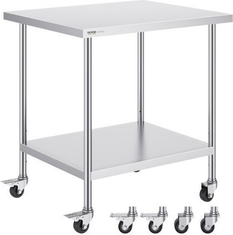 Vevor Ανοξείδωτος Πάγκος Εργασίας 30x36" Ρόδες Cfbxggztlcdj7eqstv0