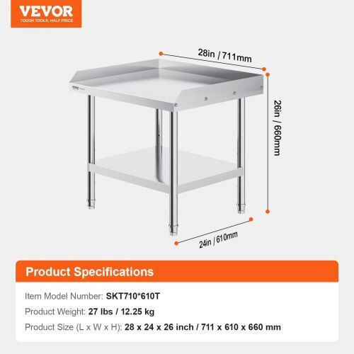 Professional Inox Workbench 24"x28" Restaurants Vevor Cfbxggztsbt2qr0iev0