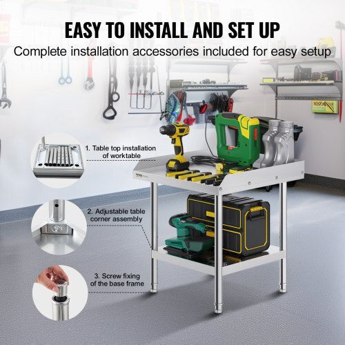 Professioneller Arbeitstisch Inox 24"x24" Vevor Restaurants Cfbxggztsbt2dpggmv0