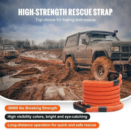 Vevor Recovery Rope 1" X 20' 38,000 Lbs Jeep Car Truck ATV UTV SUV Tractor Sznl1in20ft0hup3wv0