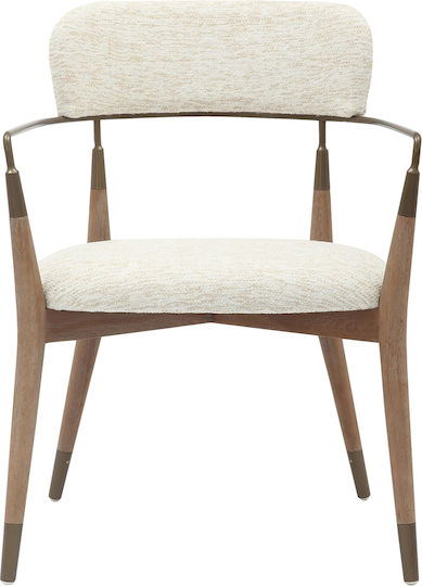 Roy Dining Room Fabric Armchair Ecru 51x48x77cm 2pcs