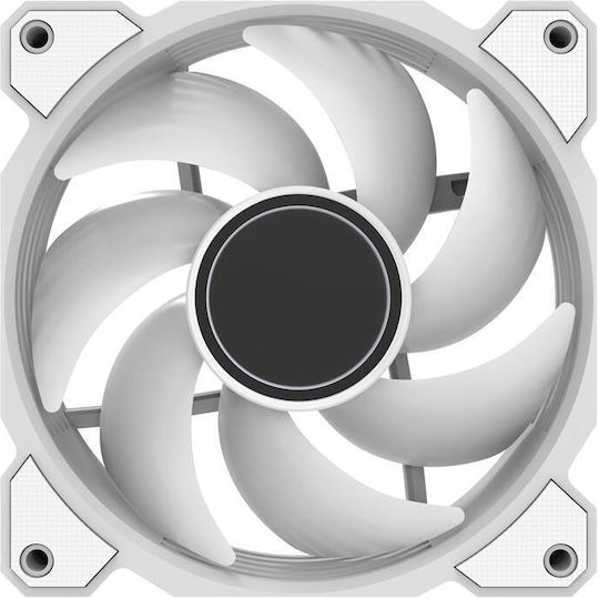 Darkflash DR08 Gehäuselüfter 120mm mit Weiß Beleuchtung und Verbindung 4-Pin PWM 3Stück Weiß
