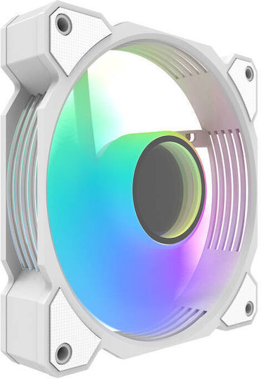 Darkflash DR08 Gehäuselüfter 120mm mit Weiß Beleuchtung und Verbindung 4-Pin PWM 3Stück Weiß