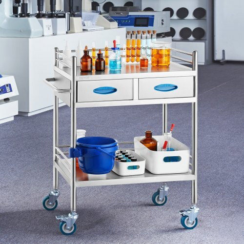Vevor Τροχήλατο Τραπεζάκι Νοσηλείας Π65.6xΒ38.8xΥ85.5cm SYSST42014302PL3ZV0