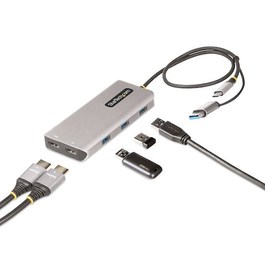 StarTech USB-C Docking Station με HDMI 4K PD Γκρι (167B-USBC-MULTIPORT)