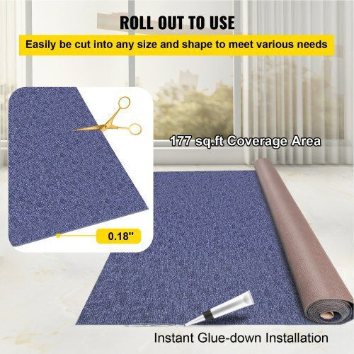 Vevor Indoor Outdoor Carpet 1.8x9m Non-Slip Blue Jzxwdtls1.8x9m001v0