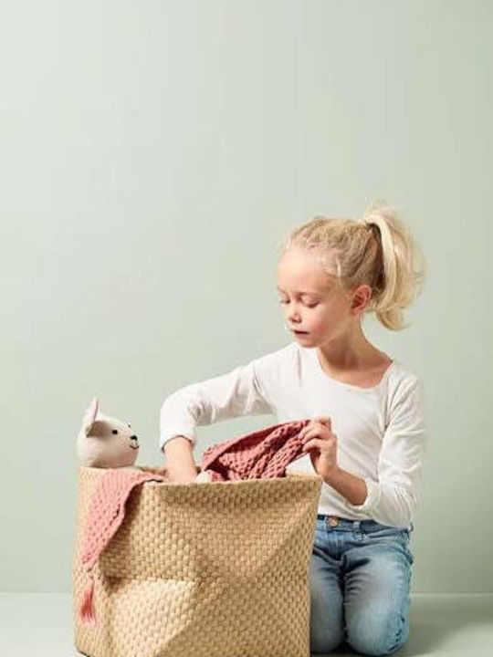 Kids Concept Kinder Aufbewahrungskorb aus Stoff Beige 2Stück