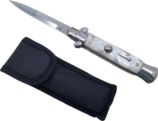 Set de două cuțite automate lamă stiletto 23 cm albastru argintiu