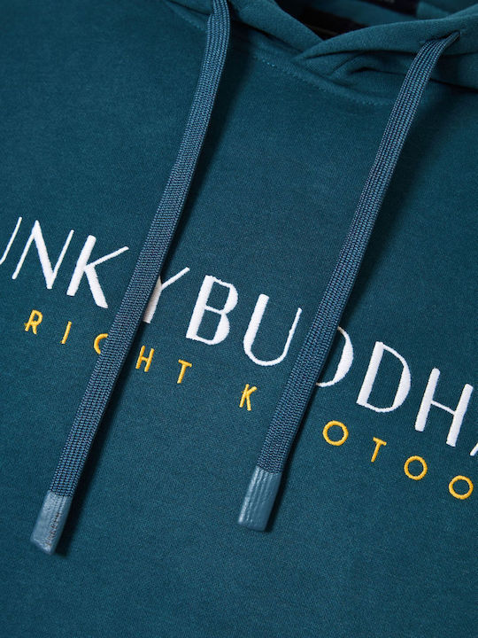 Sweatshirt with Hood Petrol Blue
